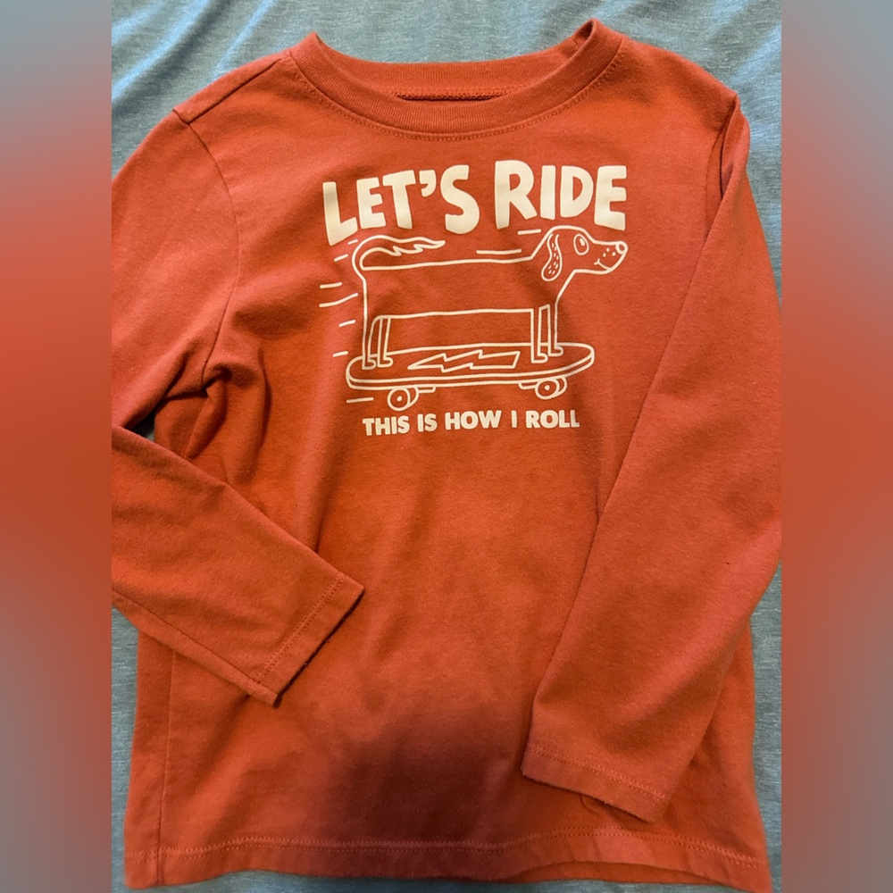 Orange Long Sleeve Graphic Tee